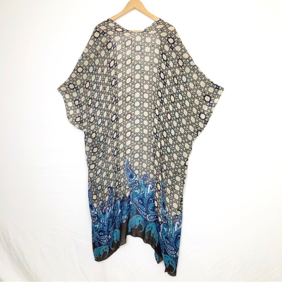 Earthbound trading geometric, graphic, print, boho kimono - Picture 2 of 7